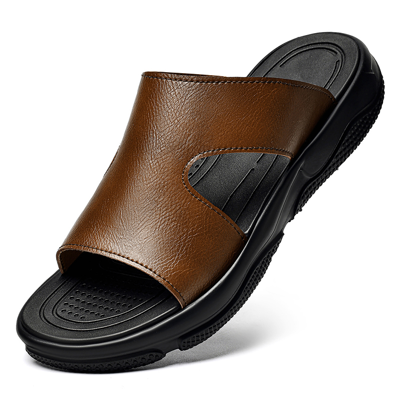 Men'S Shoes Top Brands - Sandal Geser Kulit Pria Sol Tebal