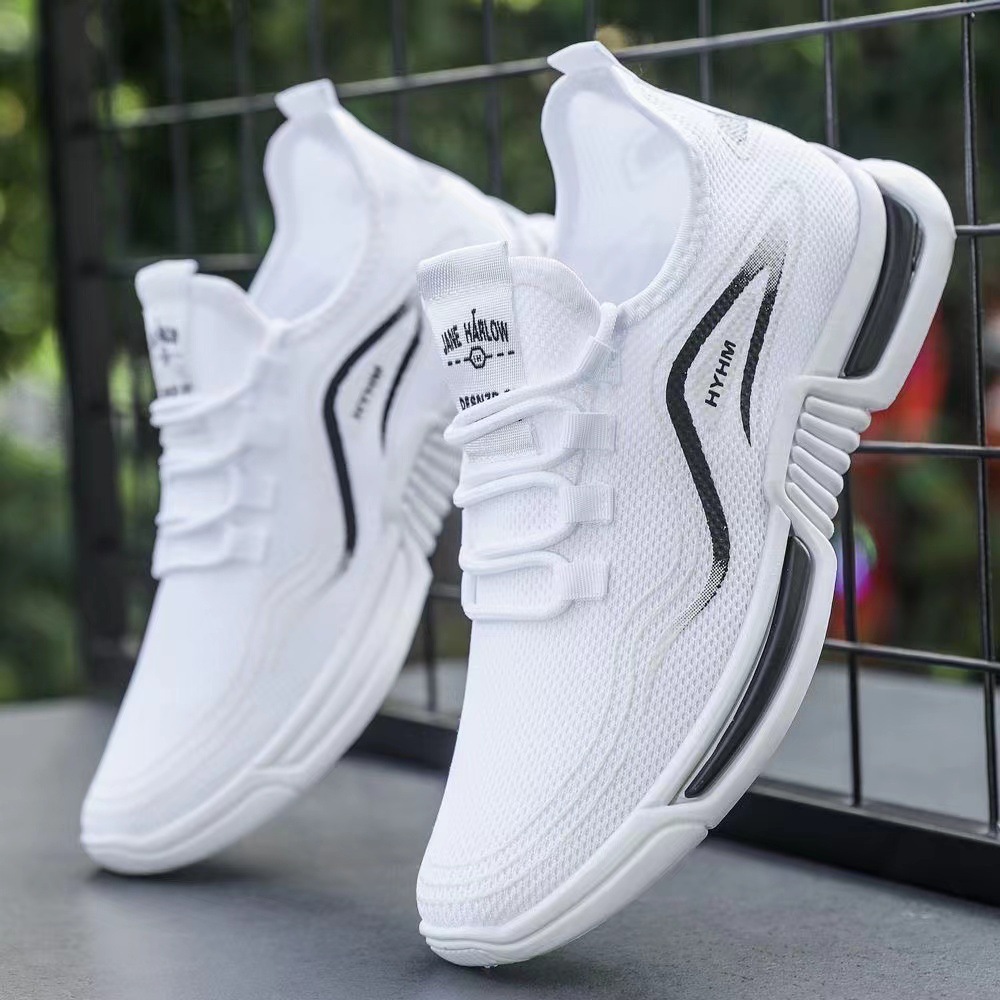 Men'S Shoes Green And White - Sepatu Kasual Pria Musim Panas Bernapas