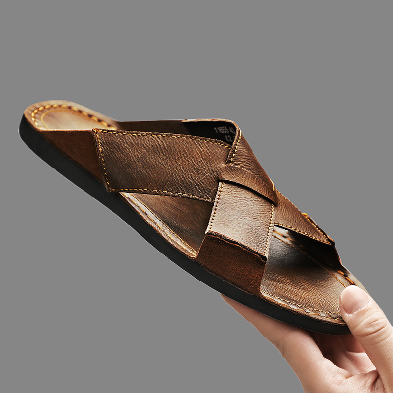 Men'S Shoes Top Brands - Sandal Pria Kulit Asli Fashion Sandal