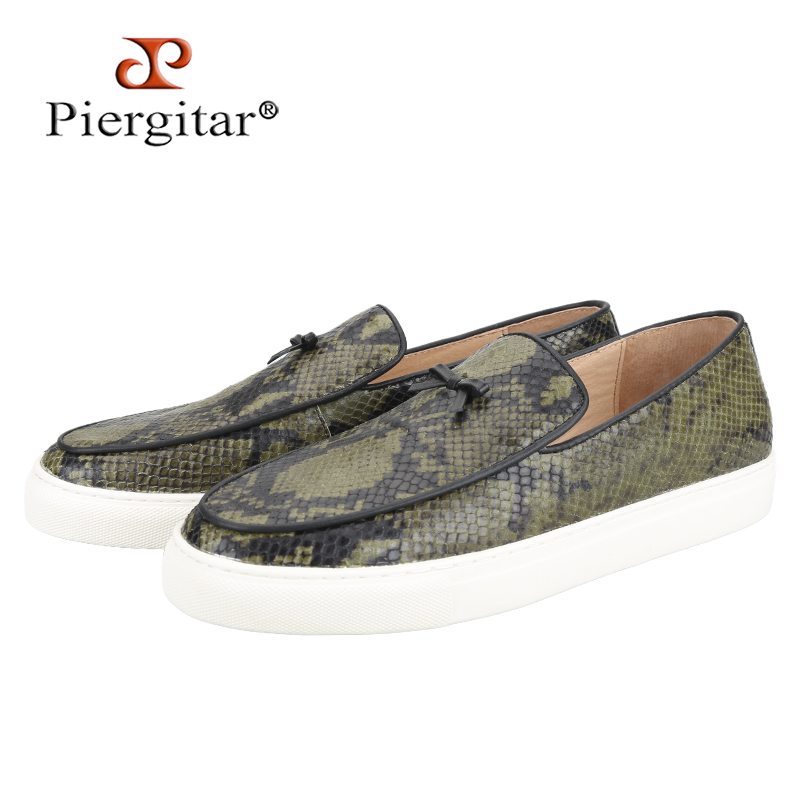 Men'S Shoes Green And White - Sepatu Sneakers Pria Piergitar Army Green/Black
