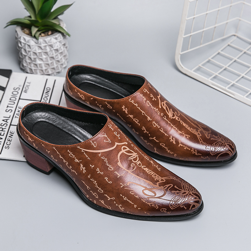 Men'S Shoes Dress Casual - Sepatu Kulit Pria Cokelat Model Mules