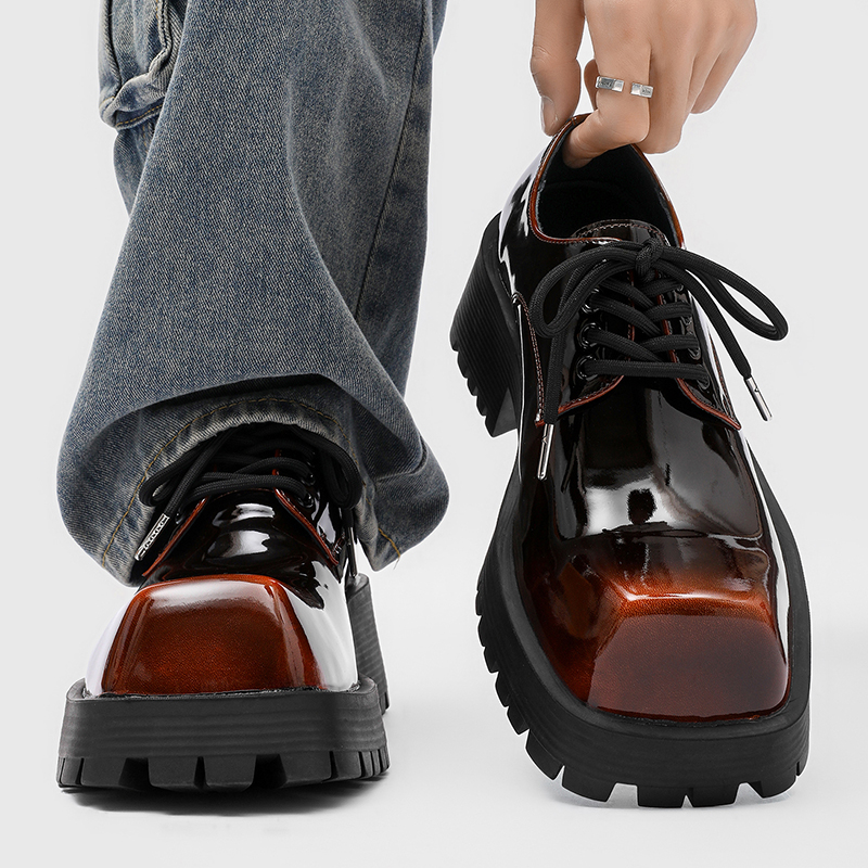 Sepatu kulit pria berhak tebal - Men Shoes For Office Work ulasan dan harga