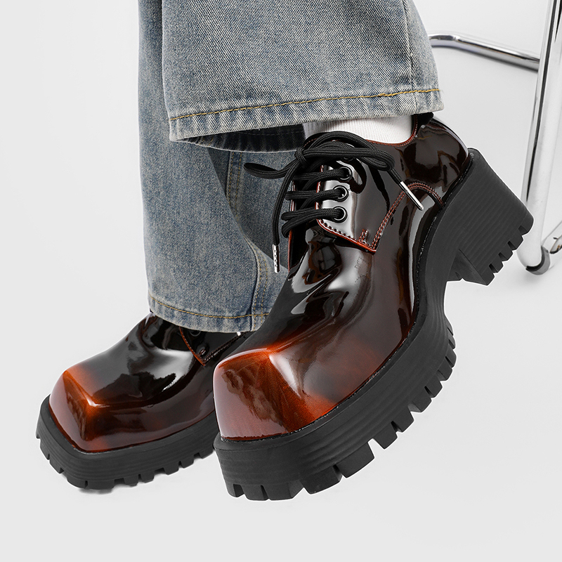 Sepatu kulit pria berhak tebal - Men Shoes For Office Work ulasan dan harga