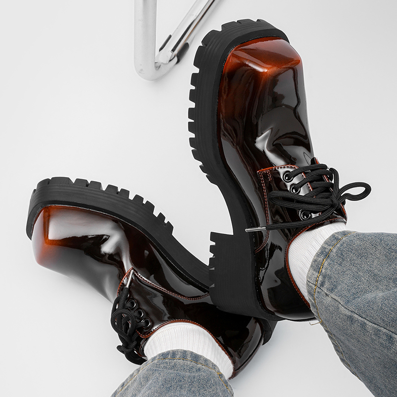 Sepatu kulit pria berhak tebal - Men Shoes For Office Work ulasan dan harga