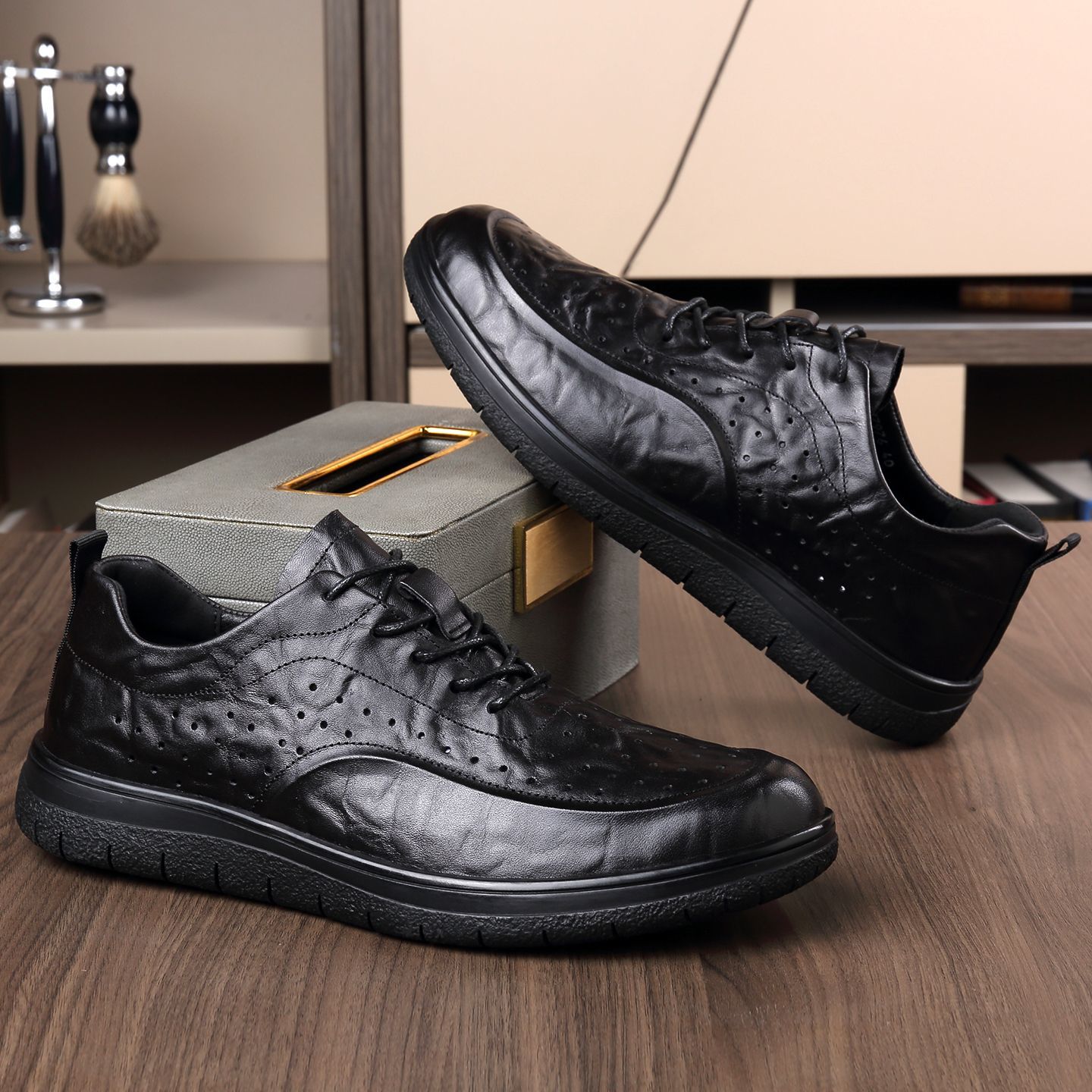 Sepatu Kulit Asli Kasual Elega - Men Shoes For Office Work ulasan dan harga