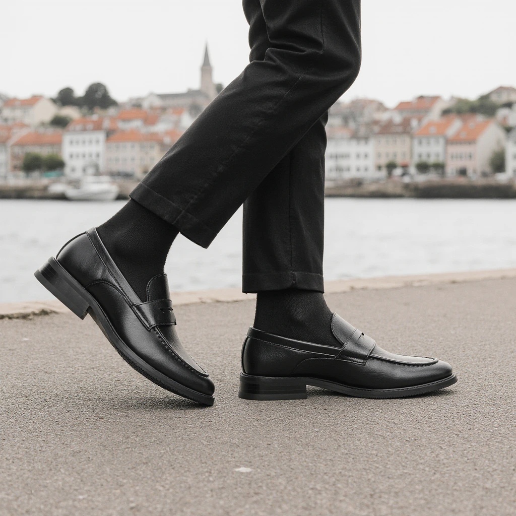 Sepatu Loafer Pria Hitam Klasi - Men Shoes For Office Work ulasan dan harga