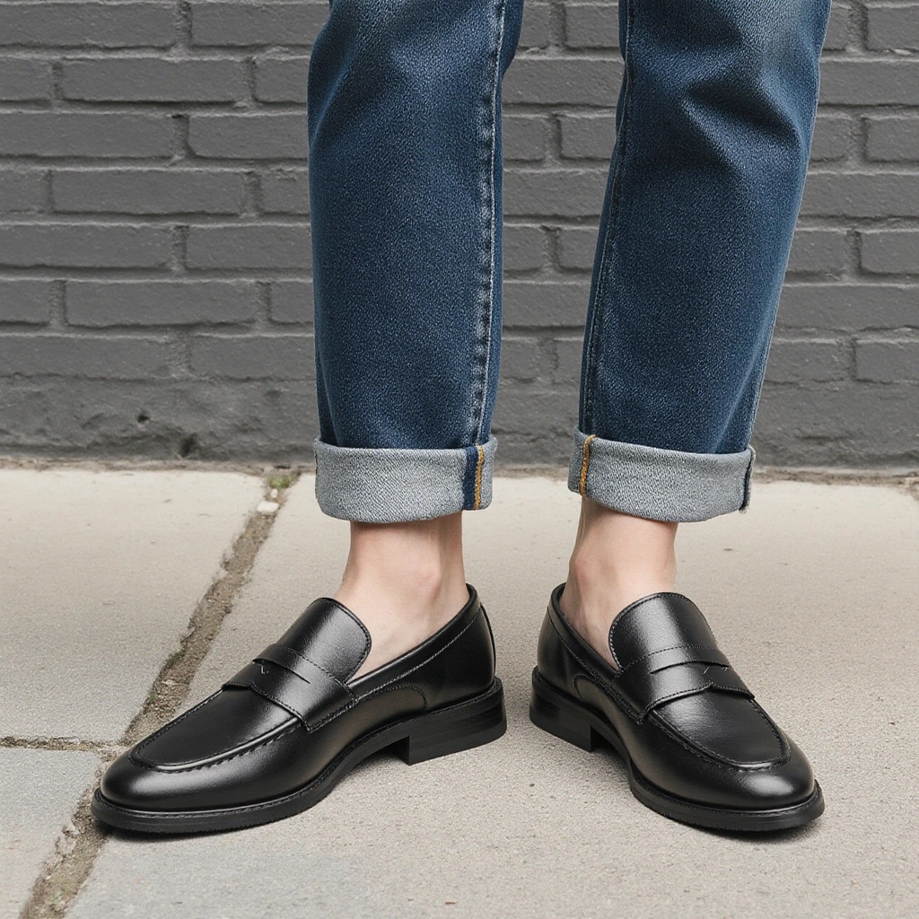 Sepatu Loafer Pria Hitam Klasi - Men Shoes For Office Work ulasan dan harga