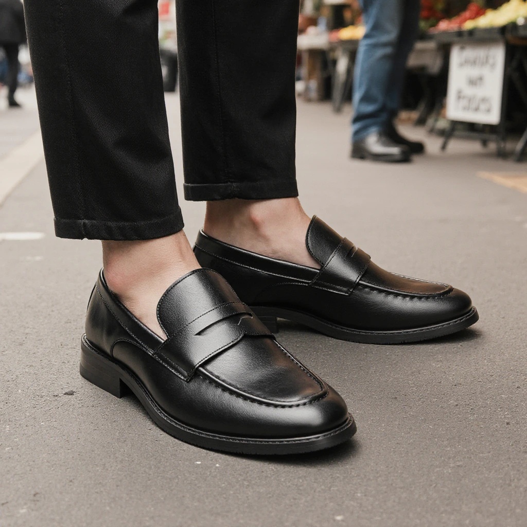 Sepatu Loafer Pria Hitam Klasi - Men Shoes For Office Work ulasan dan harga