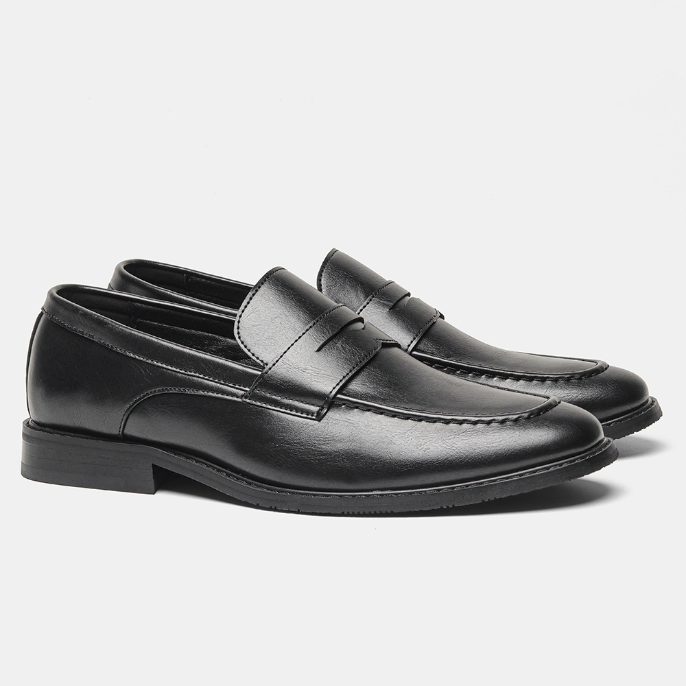 Sepatu Loafer Pria Hitam Klasi - Men Shoes For Office Work ulasan dan harga