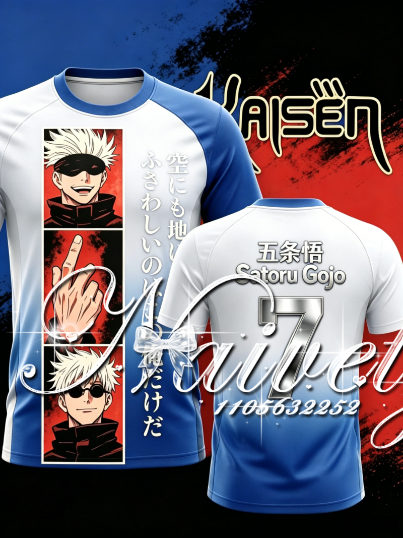 Jujitsu Kaisen Satoru Gojo Jer - Men Shoes Quotes ulasan dan harga