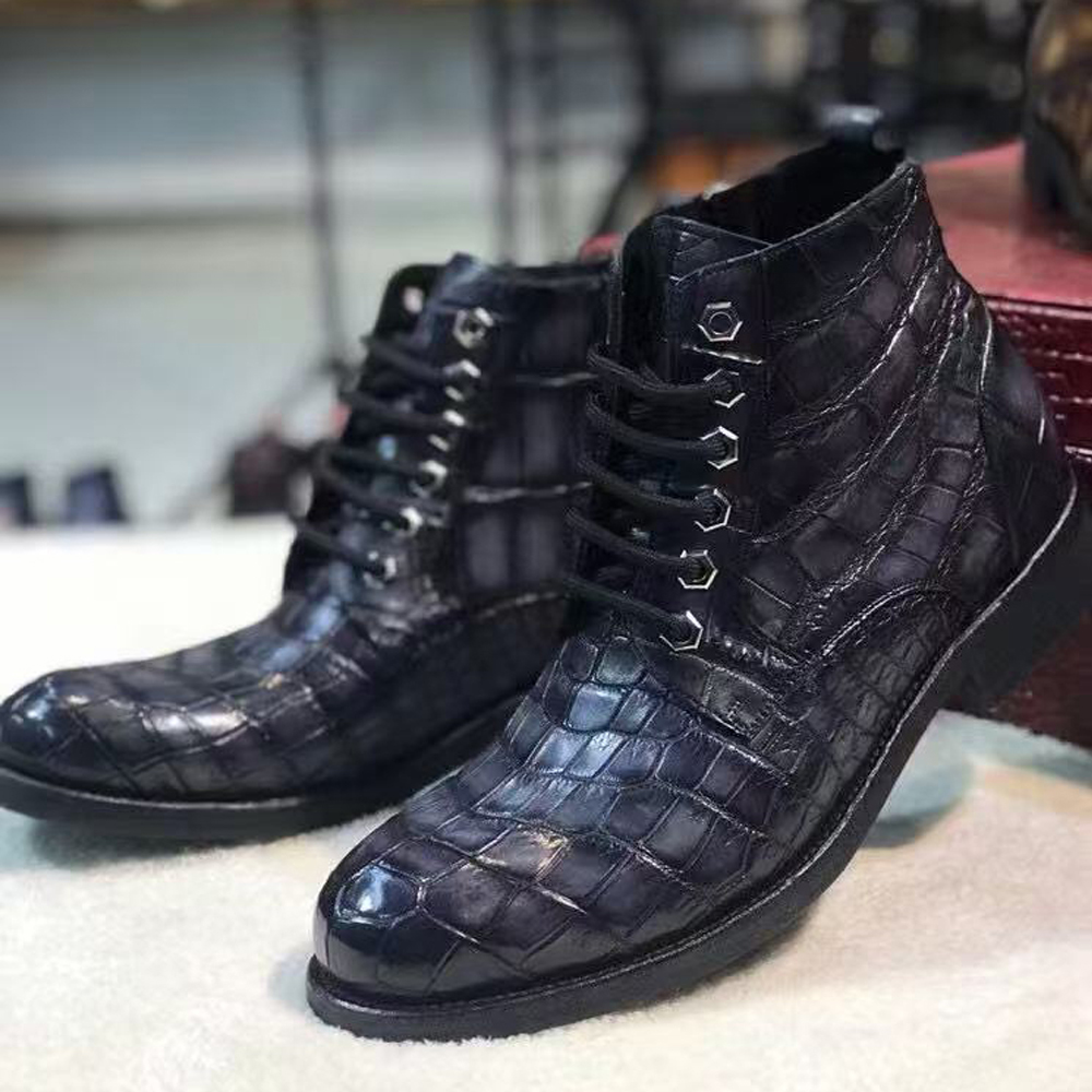 Sepatu Boots Pria Kulit Buaya  - Men Shoes Office ulasan dan harga
