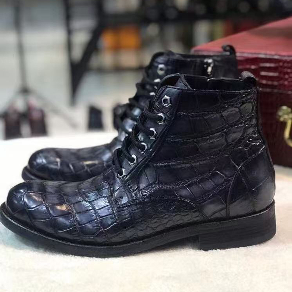 Sepatu Boots Pria Kulit Buaya  - Men Shoes Office ulasan dan harga