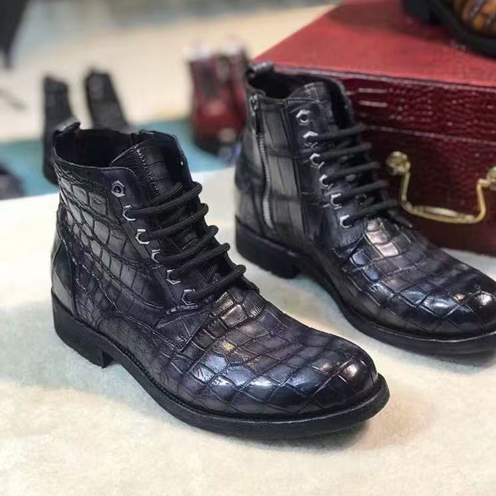 Sepatu Boots Pria Kulit Buaya  - Men Shoes Office ulasan dan harga