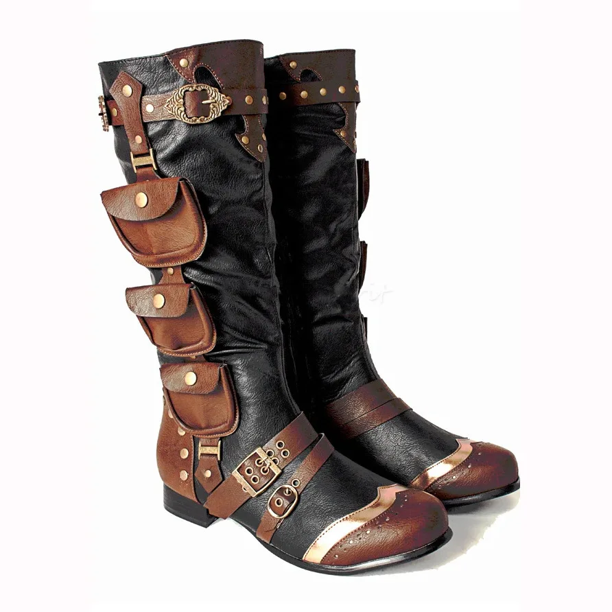 Sepatu Bot Tinggi Steampunk Ab - Men Shoes Europe To Us ulasan dan harga