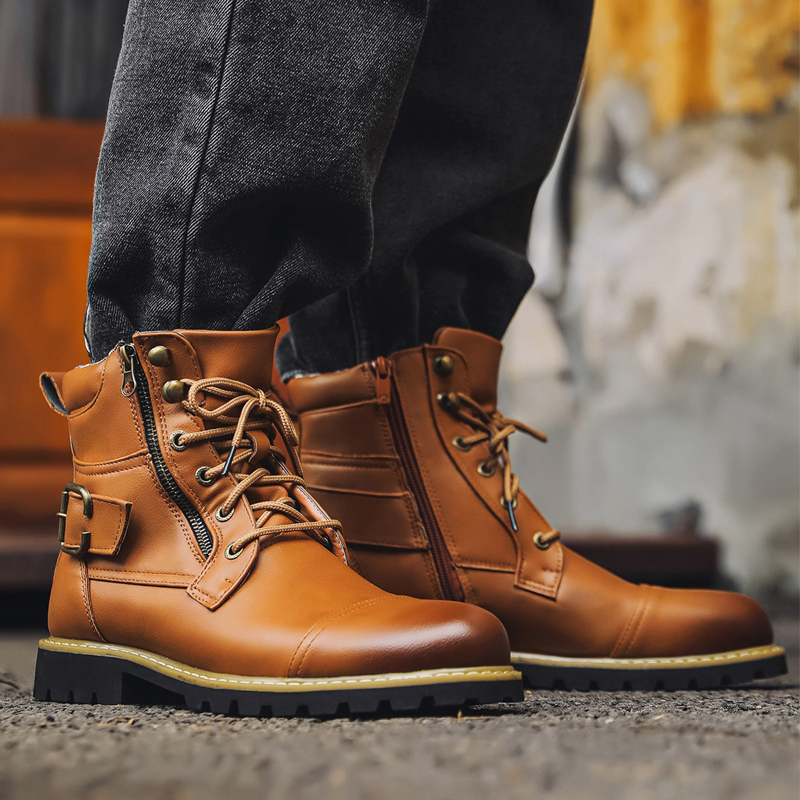 Sepatu Bot Kulit Pria Berkuali - Men Shoes Type ulasan dan harga