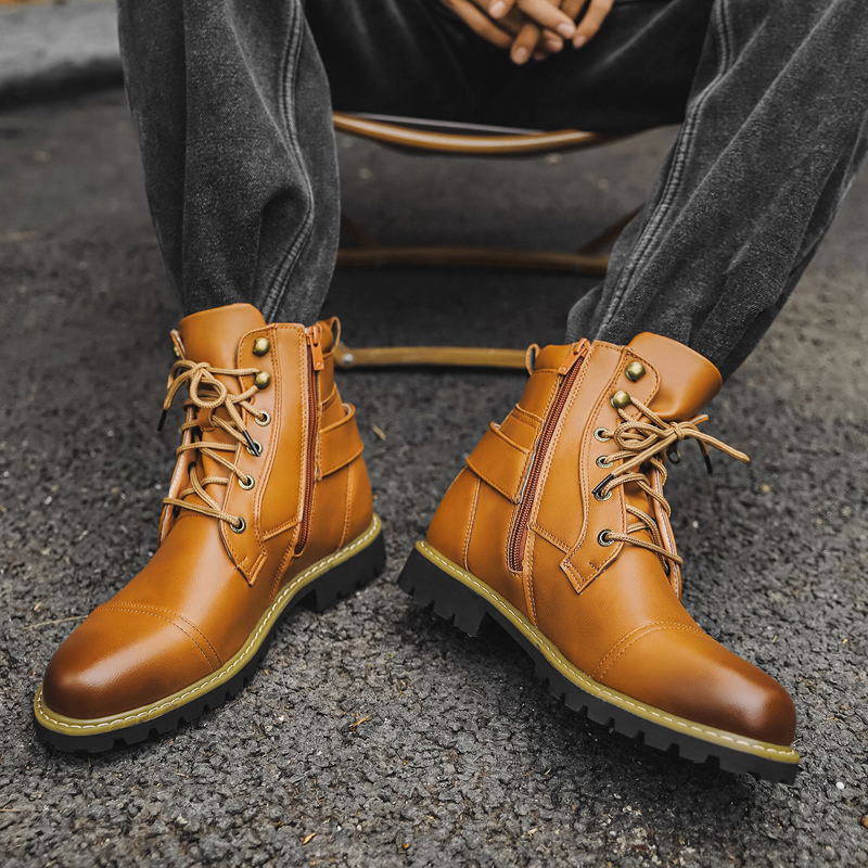 Sepatu Bot Kulit Pria Berkuali - Men Shoes Type ulasan dan harga