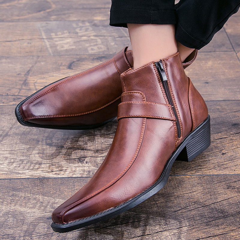 Sepatu Boots Kulit Retro Pria  - Men Shoes Type ulasan dan harga