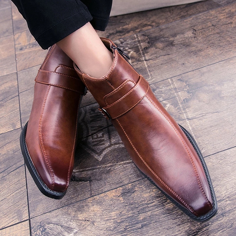 Sepatu Boots Kulit Retro Pria  - Men Shoes Type ulasan dan harga