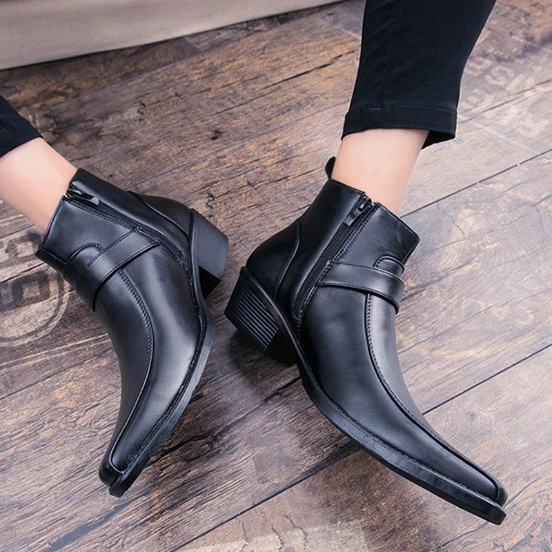 Sepatu Boots Kulit Retro Pria  - Men Shoes Type ulasan dan harga