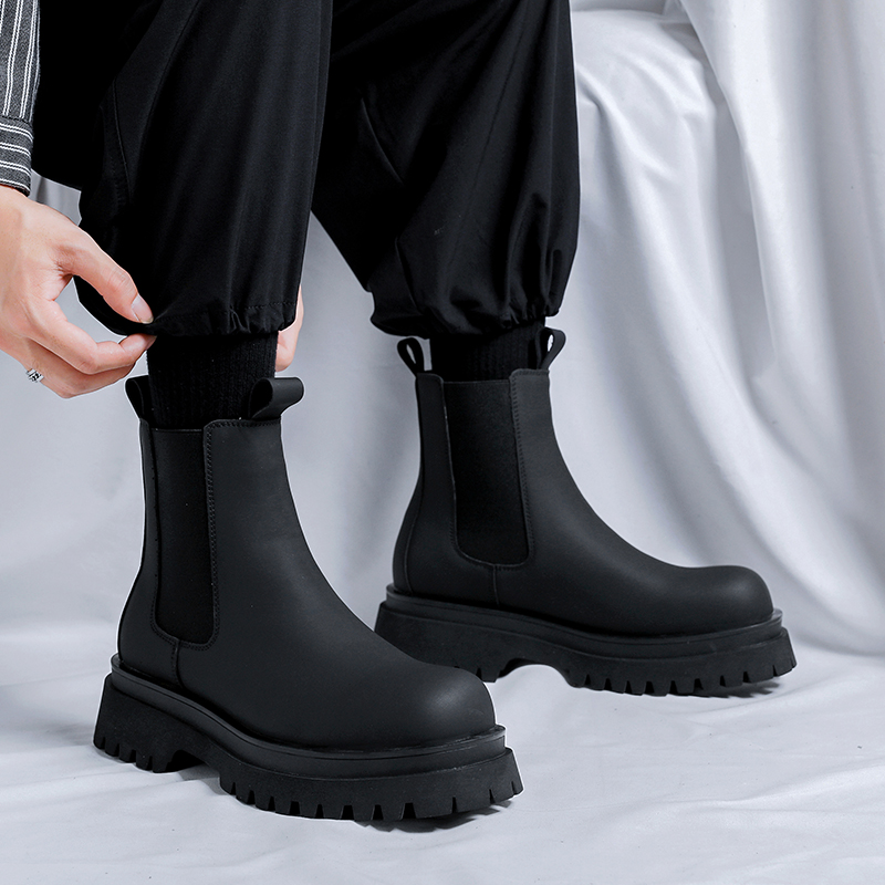 Sepatu Boots Hitam Tinggi Mode - Men Shoes Type ulasan dan harga