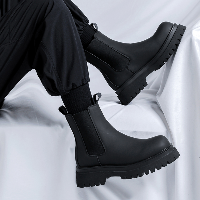 Sepatu Boots Hitam Tinggi Mode - Men Shoes Type ulasan dan harga